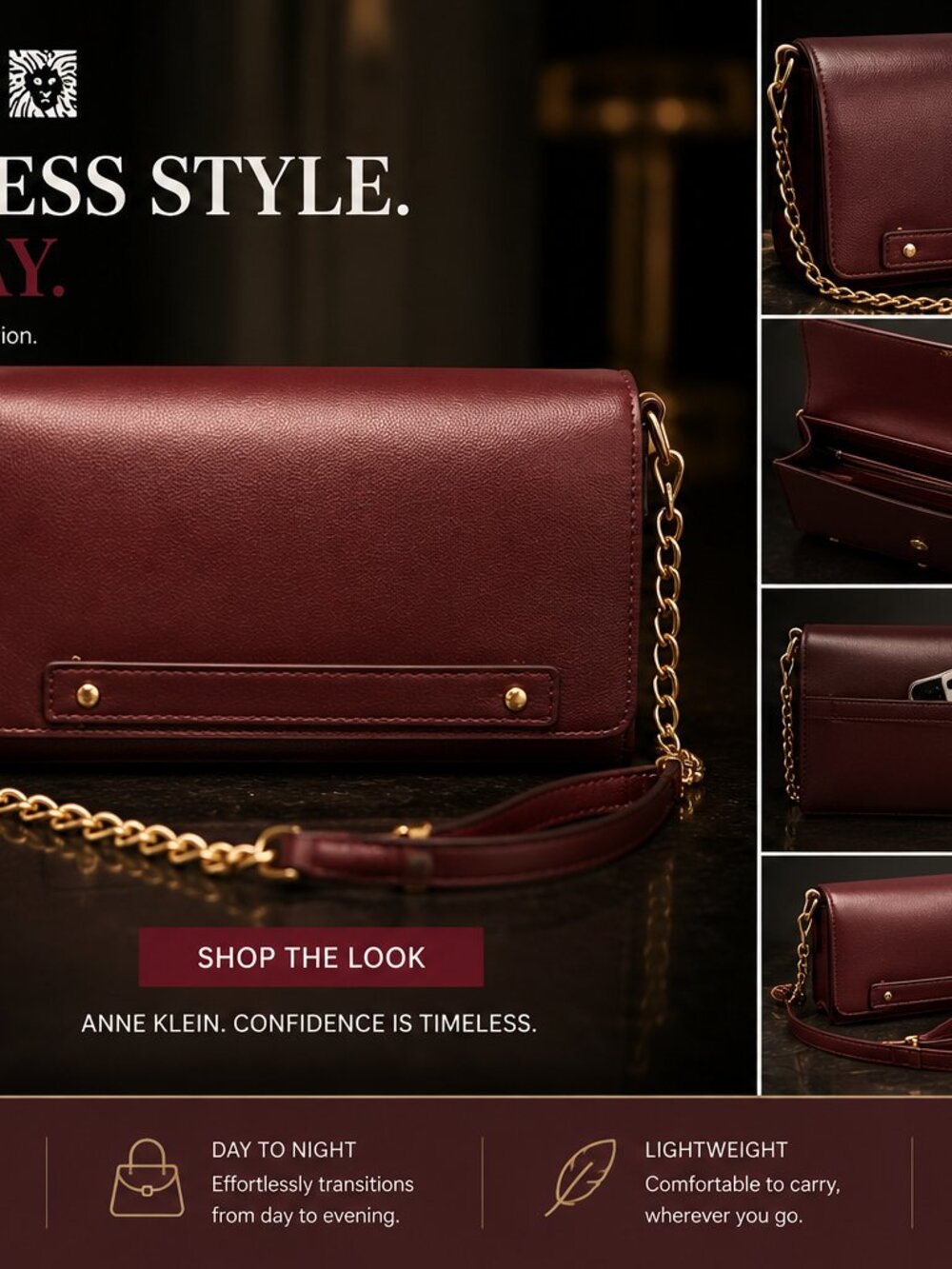 Anne Klein Chain Crossbody Bag